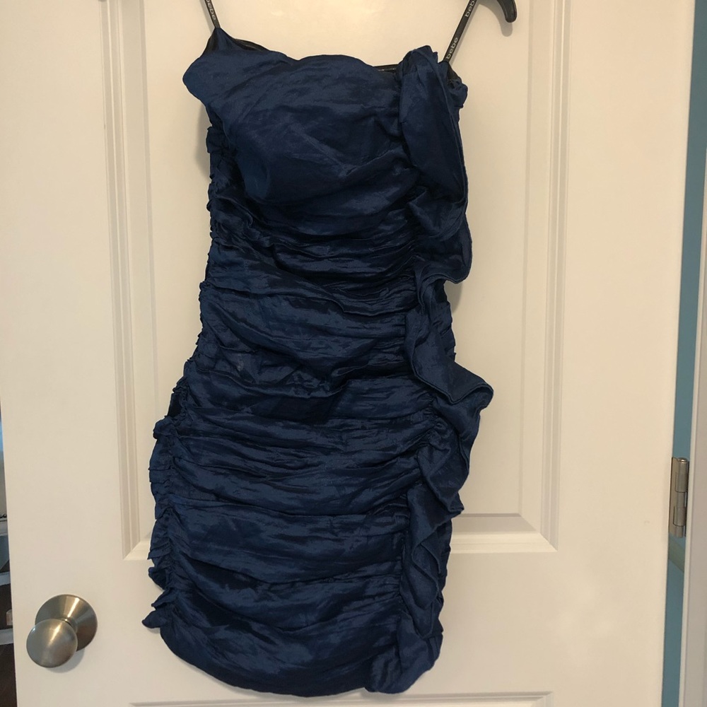 Bebe Small Navy Blue Strapless Mini Dress.